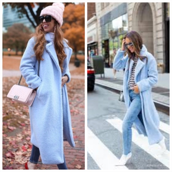 something navy teddy coat